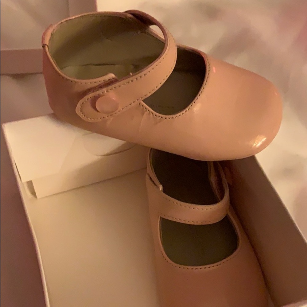 New blush patent shoes